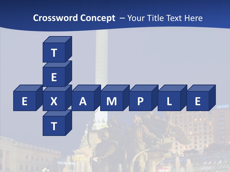 Blue Twilight Fountain PowerPoint Template