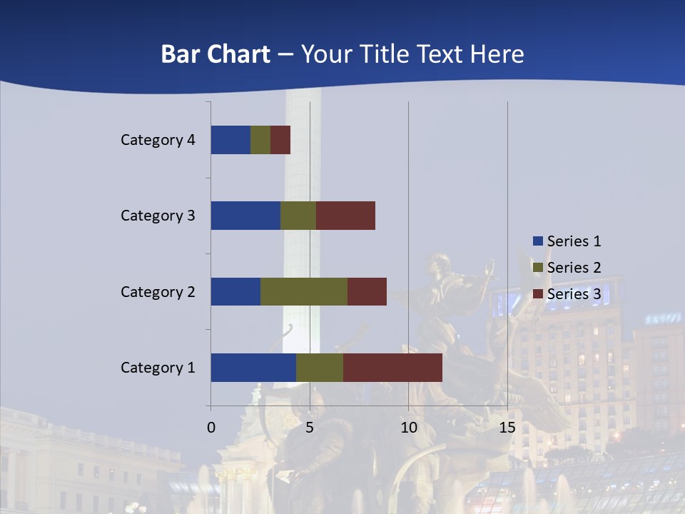 Blue Twilight Fountain PowerPoint Template