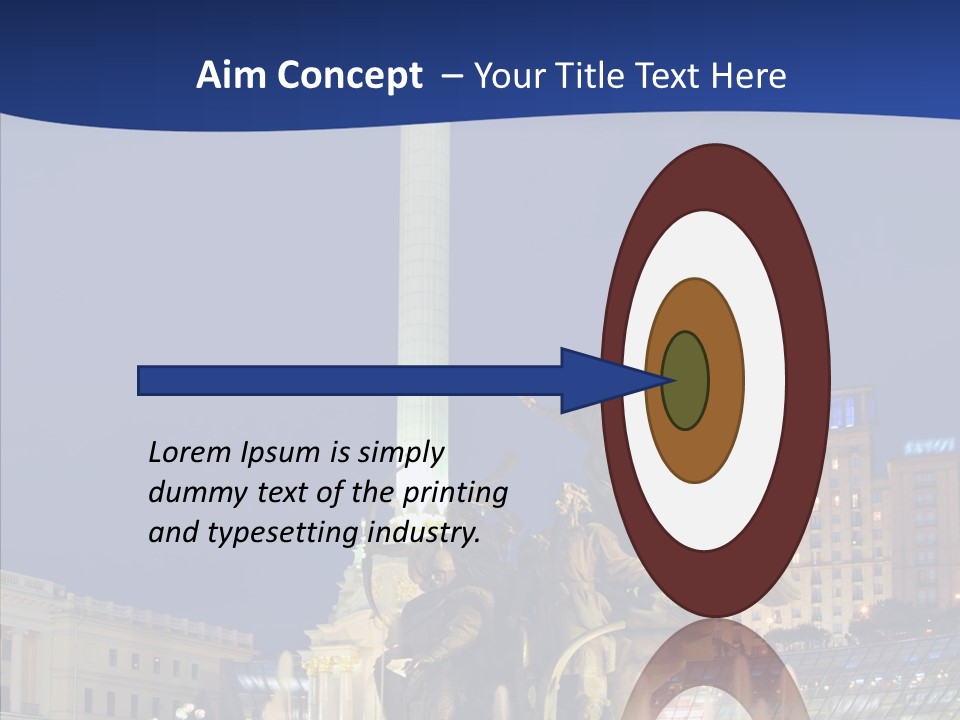 Blue Twilight Fountain PowerPoint Template