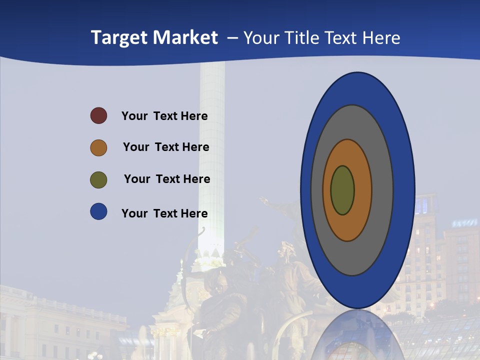 Blue Twilight Fountain PowerPoint Template