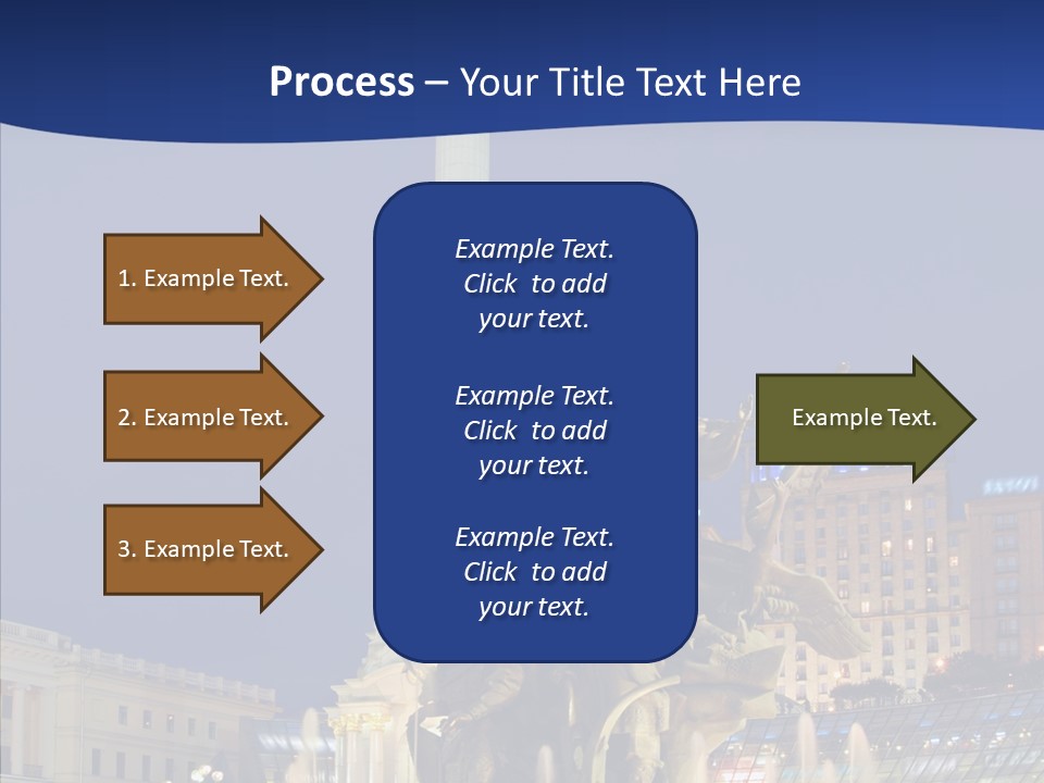 Blue Twilight Fountain PowerPoint Template