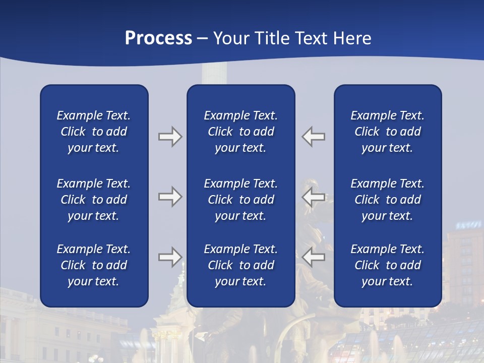 Blue Twilight Fountain PowerPoint Template