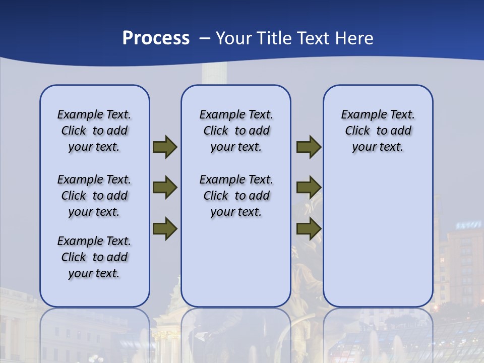 Blue Twilight Fountain PowerPoint Template