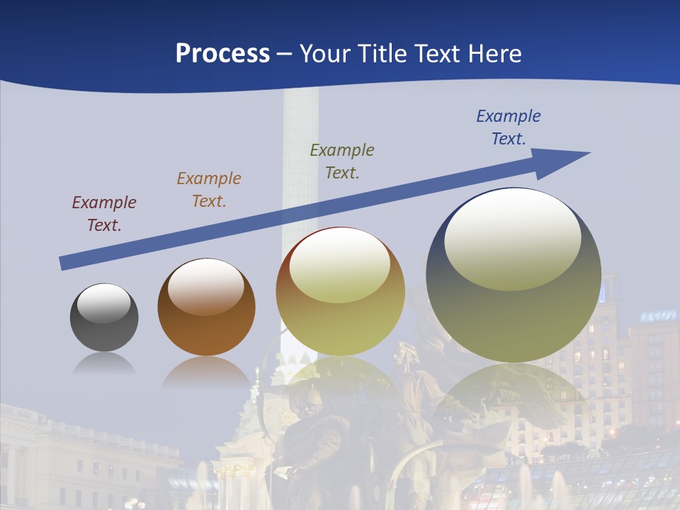 Blue Twilight Fountain PowerPoint Template