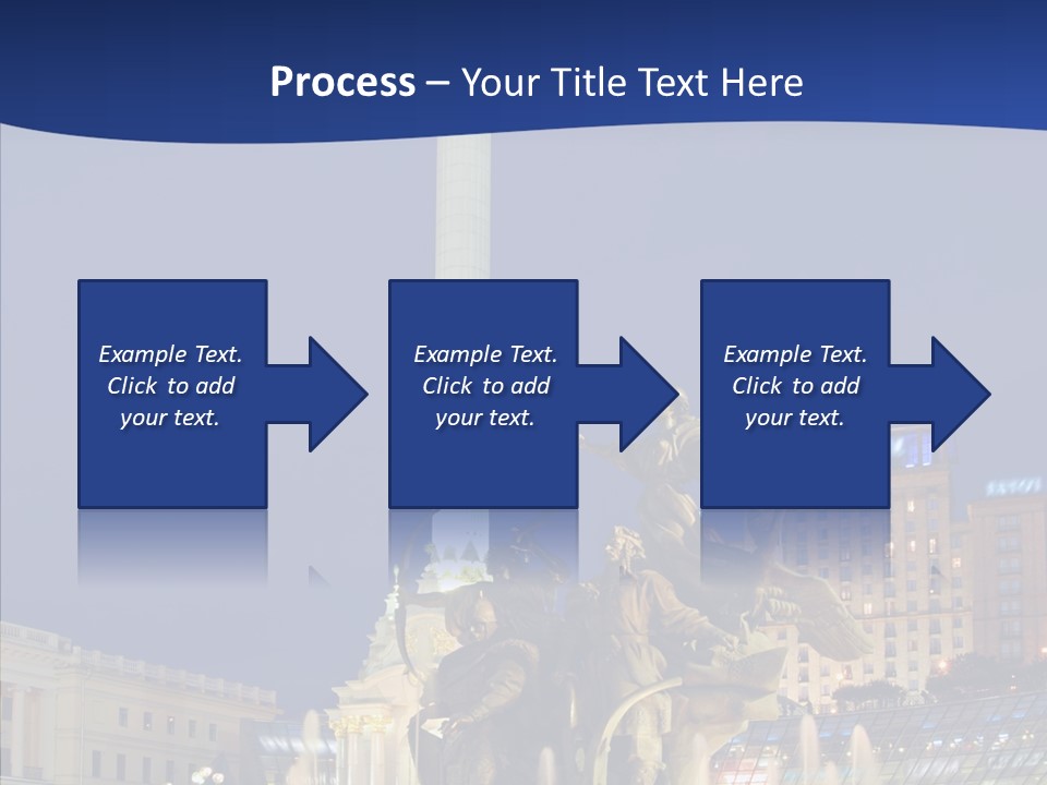 Blue Twilight Fountain PowerPoint Template