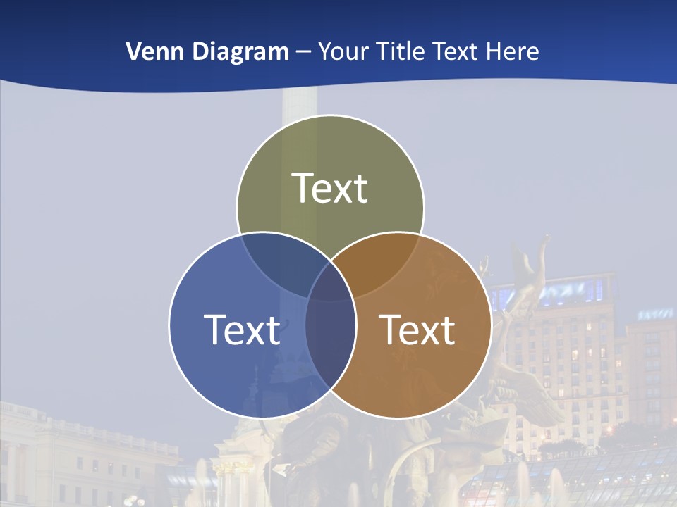 Blue Twilight Fountain PowerPoint Template