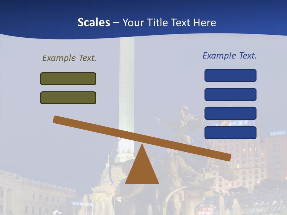 Blue Twilight Fountain PowerPoint Template