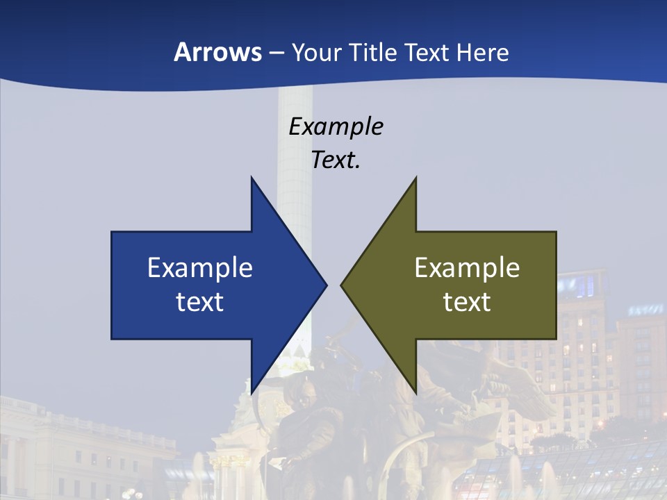 Blue Twilight Fountain PowerPoint Template