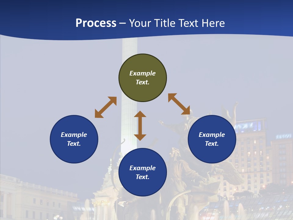 Blue Twilight Fountain PowerPoint Template