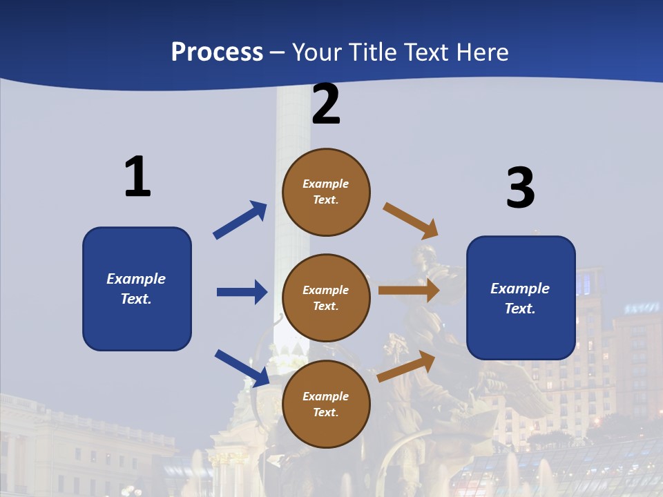 Blue Twilight Fountain PowerPoint Template