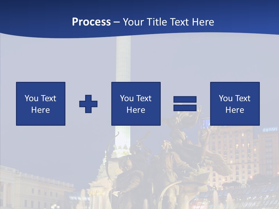 Blue Twilight Fountain PowerPoint Template