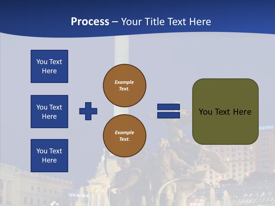 Blue Twilight Fountain PowerPoint Template