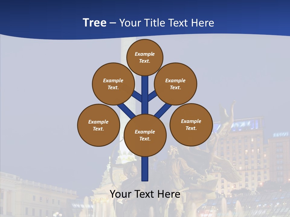 Blue Twilight Fountain PowerPoint Template