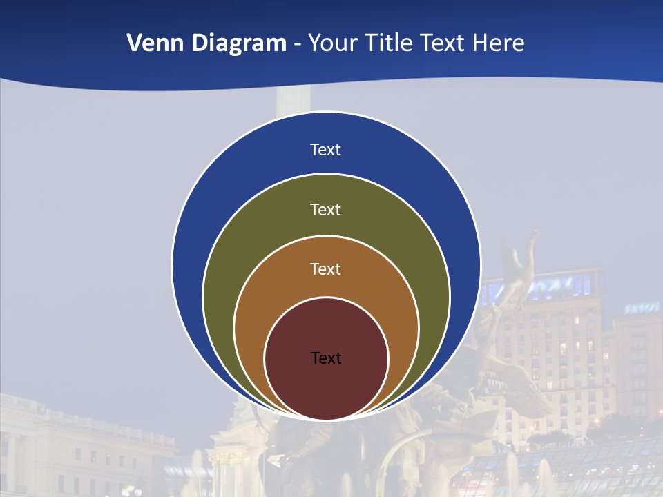 Blue Twilight Fountain PowerPoint Template