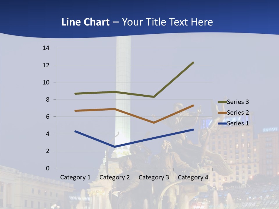 Blue Twilight Fountain PowerPoint Template