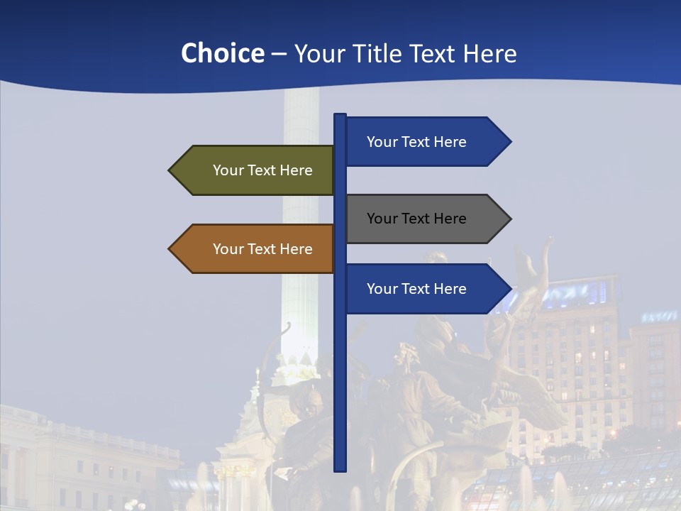 Blue Twilight Fountain PowerPoint Template