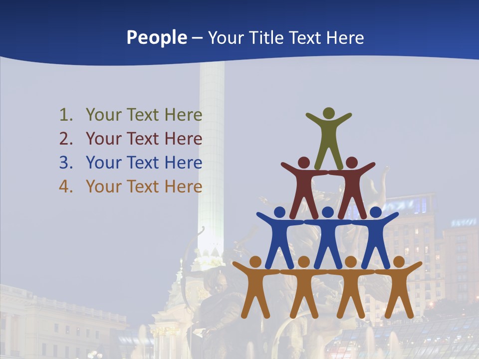 Blue Twilight Fountain PowerPoint Template