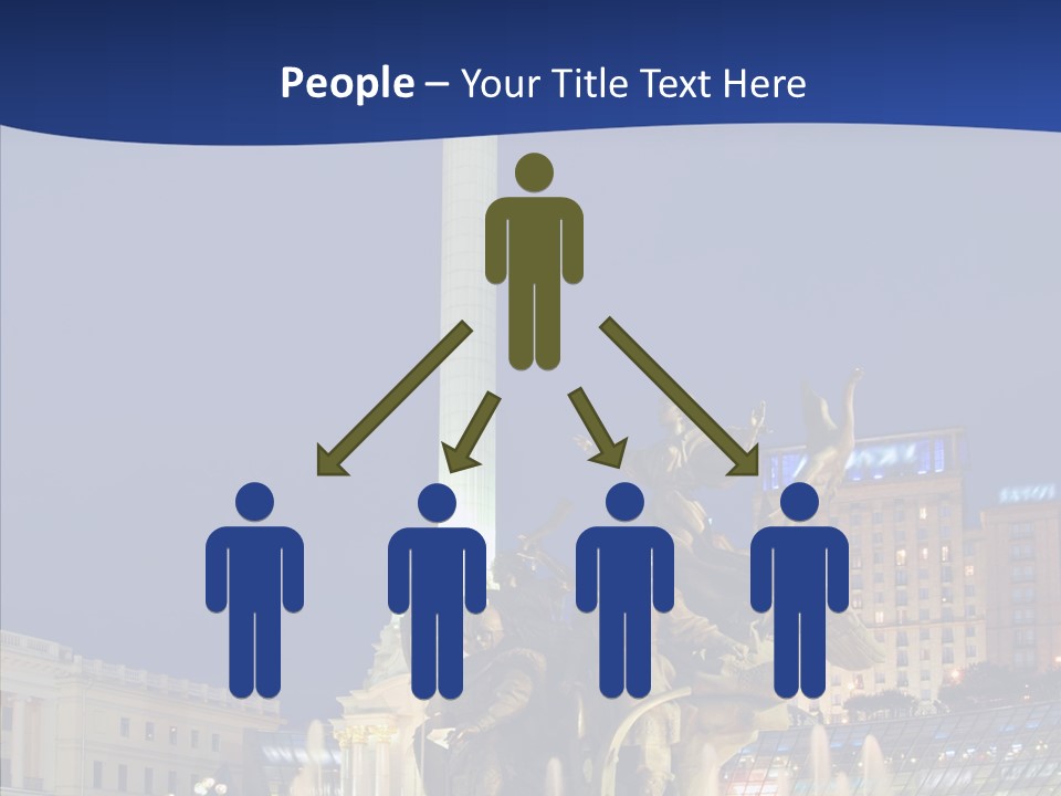 Blue Twilight Fountain PowerPoint Template