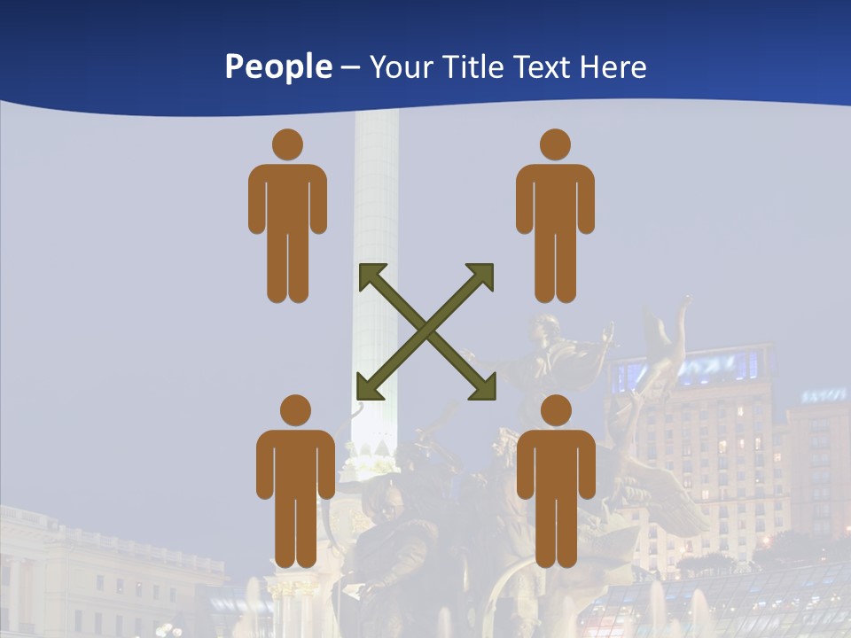 Blue Twilight Fountain PowerPoint Template