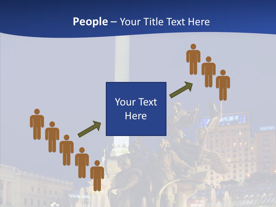 Blue Twilight Fountain PowerPoint Template