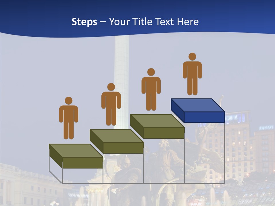 Blue Twilight Fountain PowerPoint Template