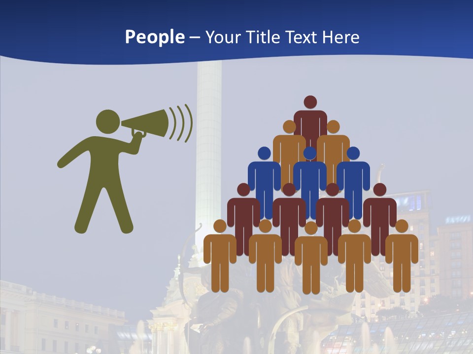 Blue Twilight Fountain PowerPoint Template