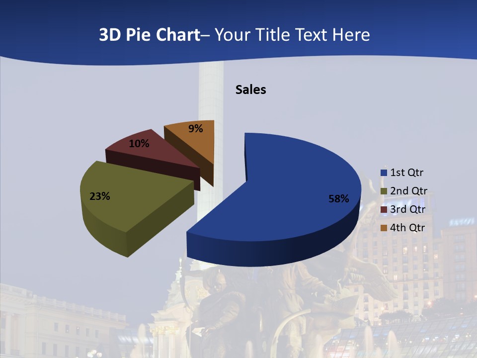 Blue Twilight Fountain PowerPoint Template