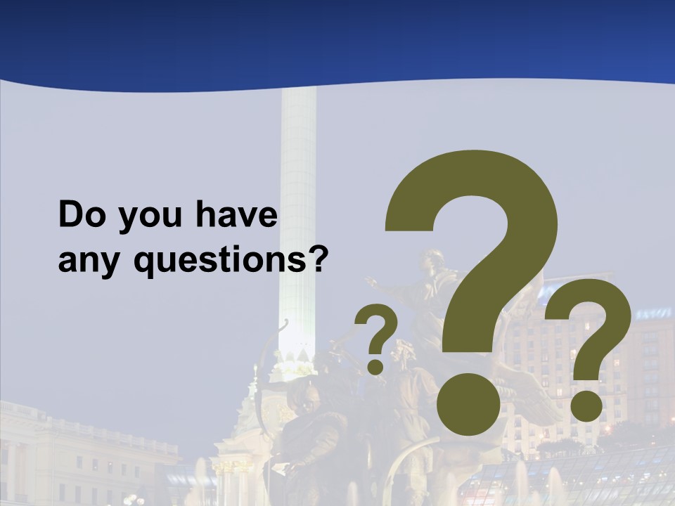 Blue Twilight Fountain PowerPoint Template