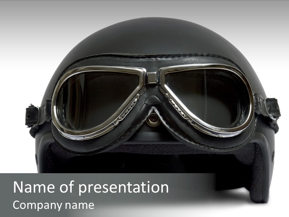 Goggles Black Speed PowerPoint Template