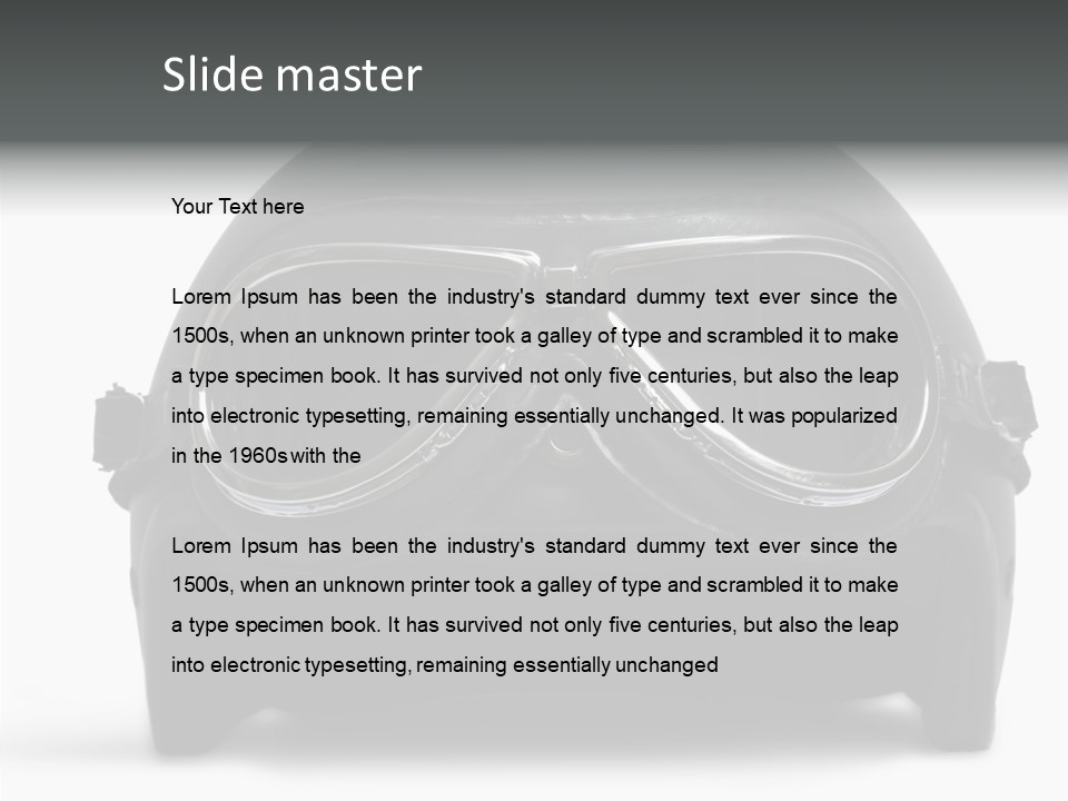 Goggles Black Speed PowerPoint Template