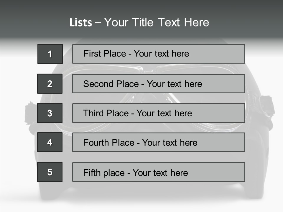 Goggles Black Speed PowerPoint Template
