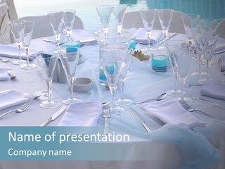 Outdoor Dinner Cutlery PowerPoint Template