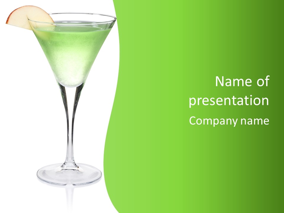 Leisure Green Vodka PowerPoint Template