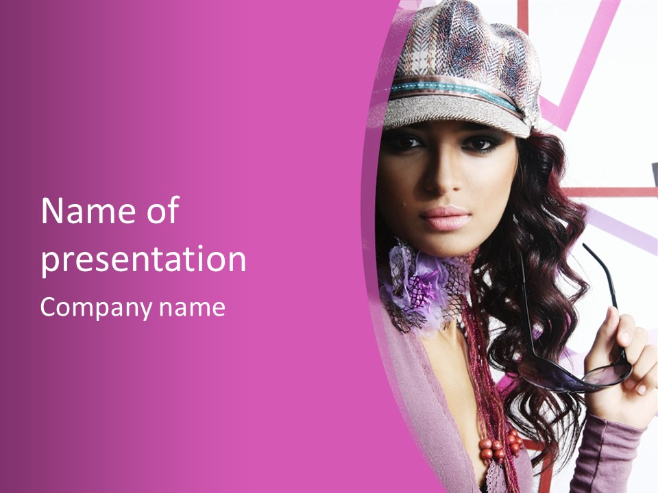 Caucasian Lips Cheerful PowerPoint Template