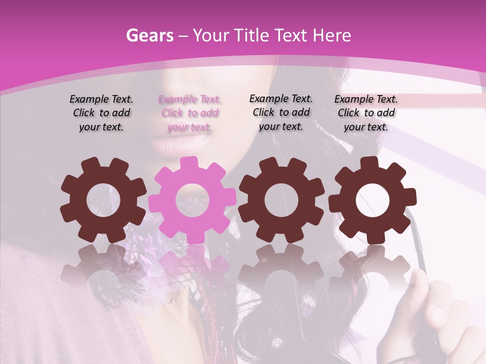 Caucasian Lips Cheerful PowerPoint Template