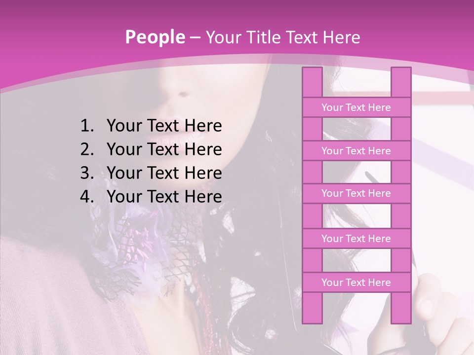 Caucasian Lips Cheerful PowerPoint Template