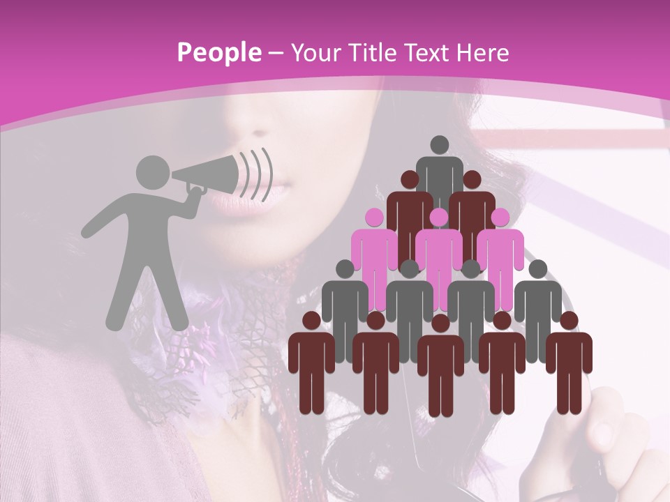 Caucasian Lips Cheerful PowerPoint Template