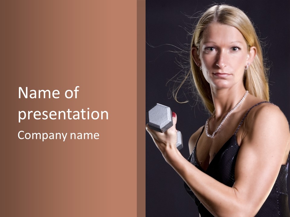 Female Hard Work PowerPoint Template