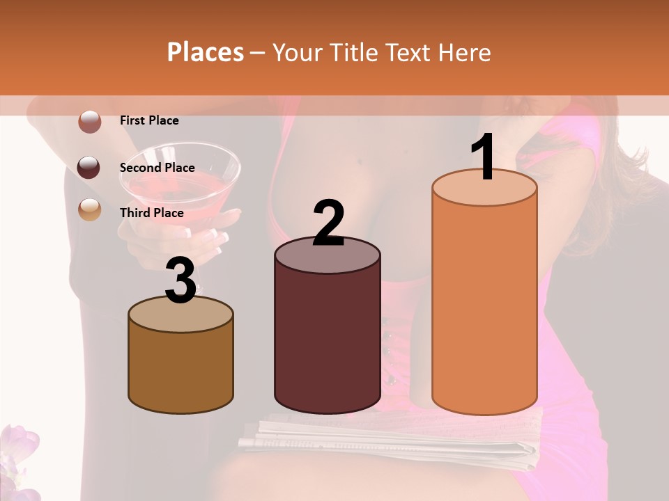 Isolated Breasts Martini PowerPoint Template