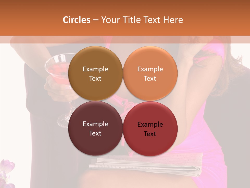 Isolated Breasts Martini PowerPoint Template