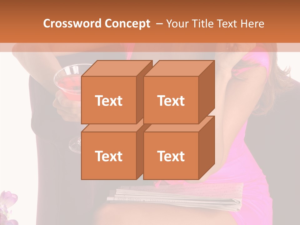 Isolated Breasts Martini PowerPoint Template