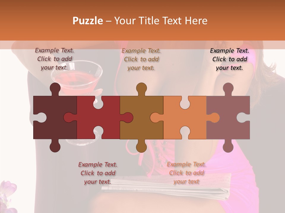 Isolated Breasts Martini PowerPoint Template