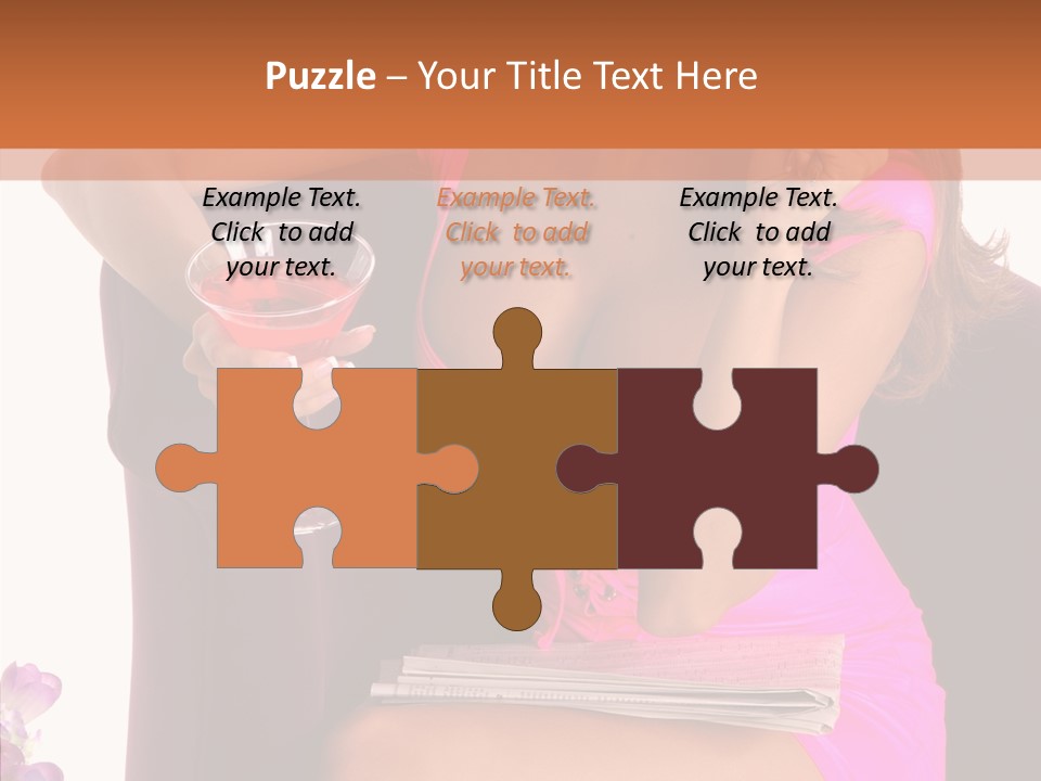 Isolated Breasts Martini PowerPoint Template