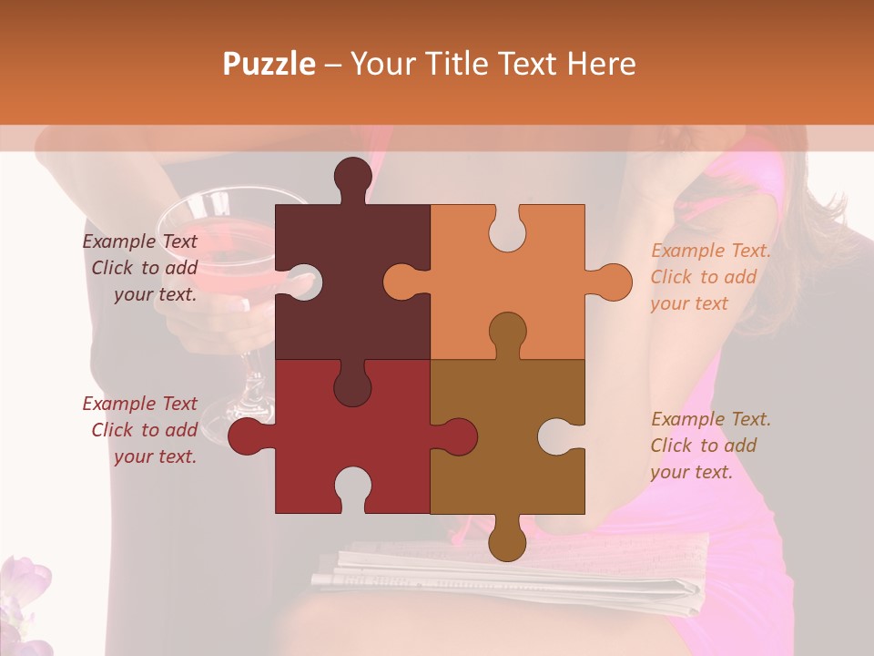 Isolated Breasts Martini PowerPoint Template