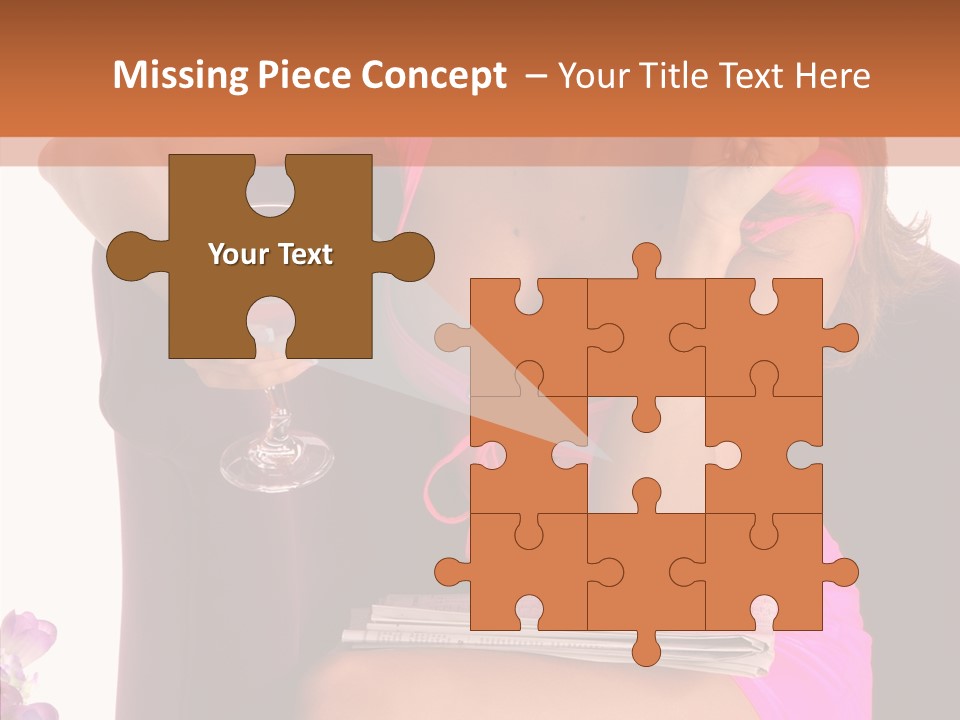 Isolated Breasts Martini PowerPoint Template