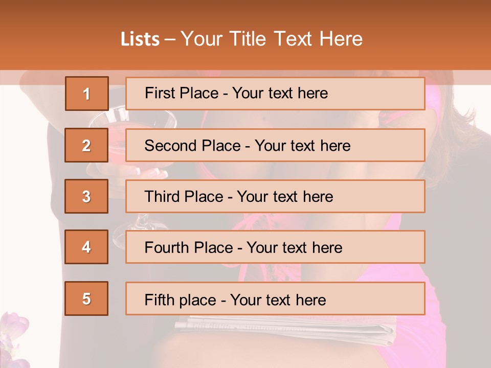 Isolated Breasts Martini PowerPoint Template