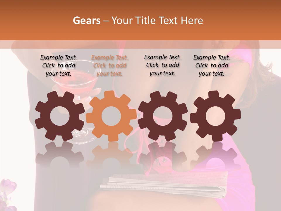 Isolated Breasts Martini PowerPoint Template