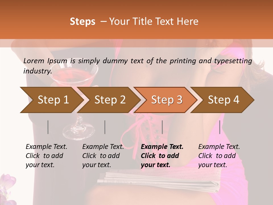 Isolated Breasts Martini PowerPoint Template