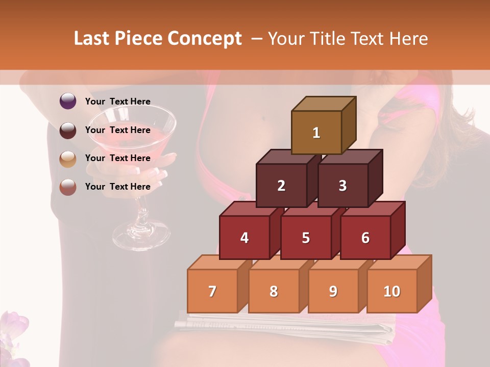 Isolated Breasts Martini PowerPoint Template