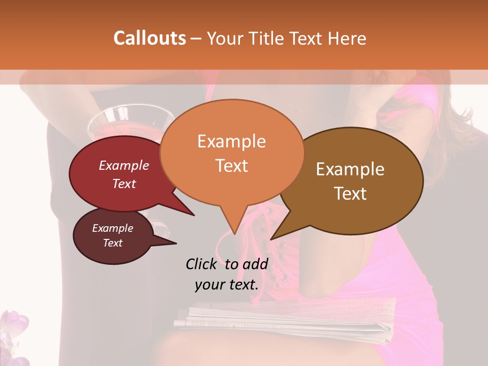 Isolated Breasts Martini PowerPoint Template